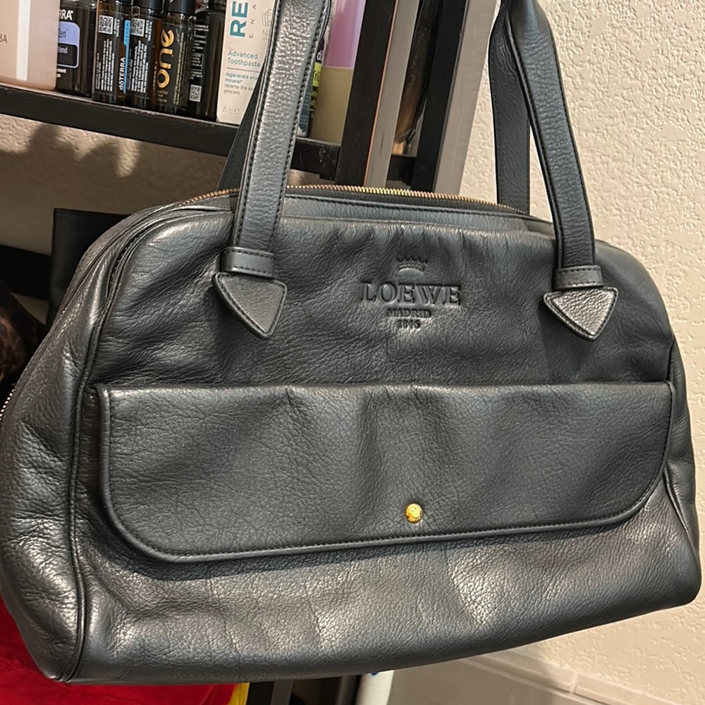 Loewe Black Leather Handbag